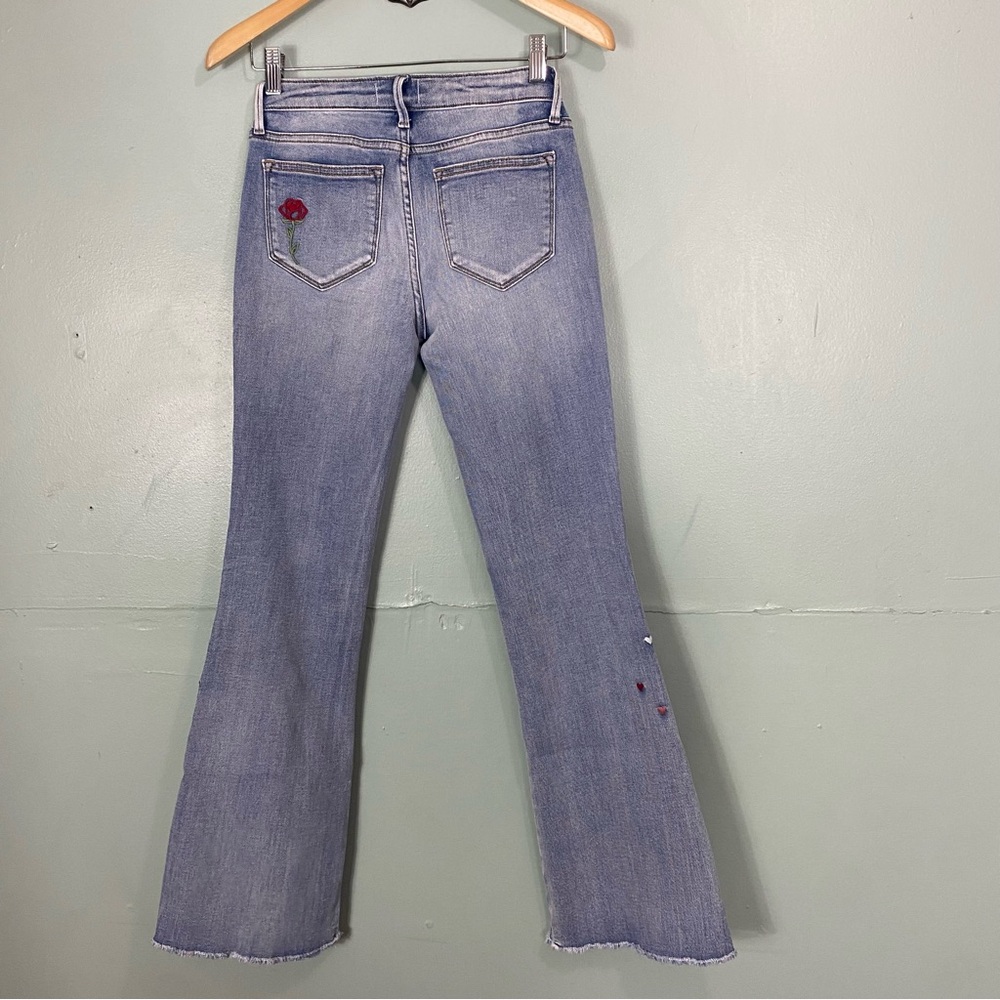 Driftwood Free People Eva Boot Cut Love Letters Valentines Day Flare Jeans Sz 28 - Picture 8 of 10